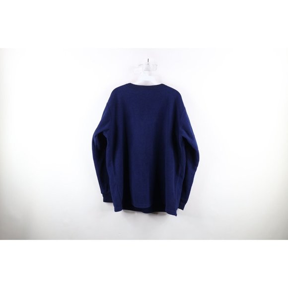 Vtg 90s Polaris Snowmobile Mens XL Spell Out Fleece Crewneck Sweater Blue USA - Picture 7 of 9